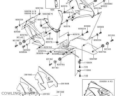 COWLING LOWERS - ZX900C1 NINJA ZX9R 1998 USA CALIFORNIA CANADA