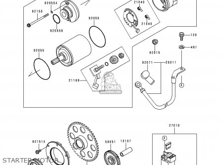 STARTER MOTOR - ZX900C2 NINJA ZX9R 1999 EUROPE UK FR NL AR FG GR IT NR SD SP