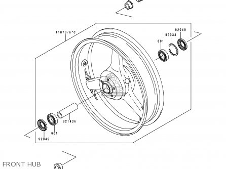 FRONT HUB - ZX900C2 NINJA ZX9R 1999 EUROPE UK FR NL AR FG GR IT NR SD SP