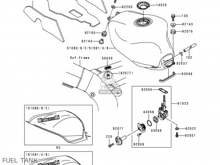 FUEL TANK - ZX900C2 NINJA ZX9R 1999 EUROPE UK FR NL AR FG GR IT NR SD SP
