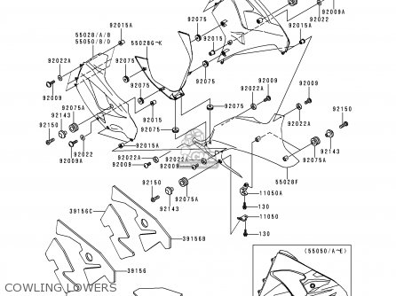 COWLING LOWERS - ZX900C2 NINJA ZX9R 1999 EUROPE UK FR NL AR FG GR IT NR SD SP