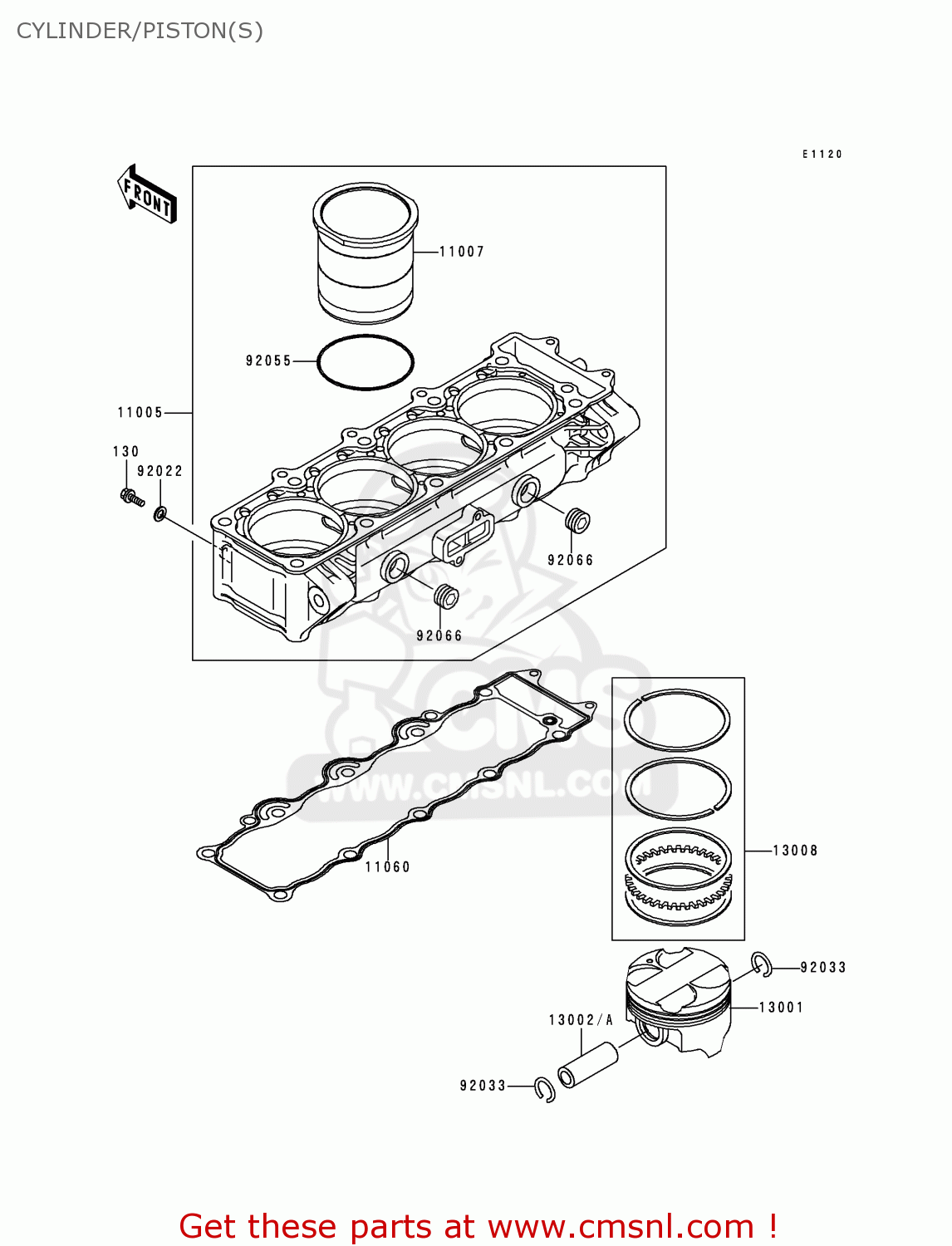 CYLINDER/PISTON(S) ZX900C2 NINJA ZX9R 1999 USA CALIFORNIA CANADA