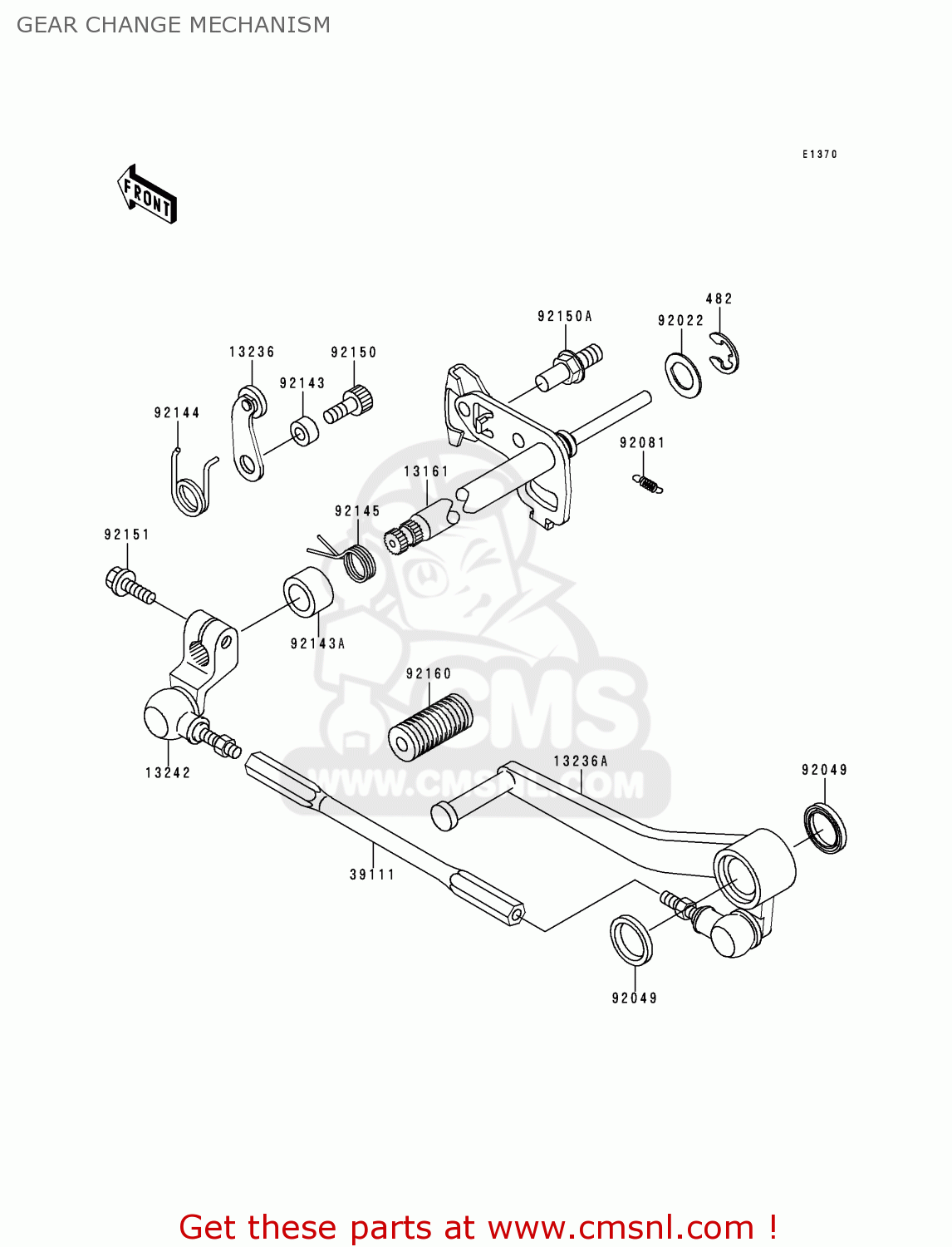 GEAR CHANGE MECHANISM ZX900C2 NINJA ZX9R 1999 USA CALIFORNIA CANADA