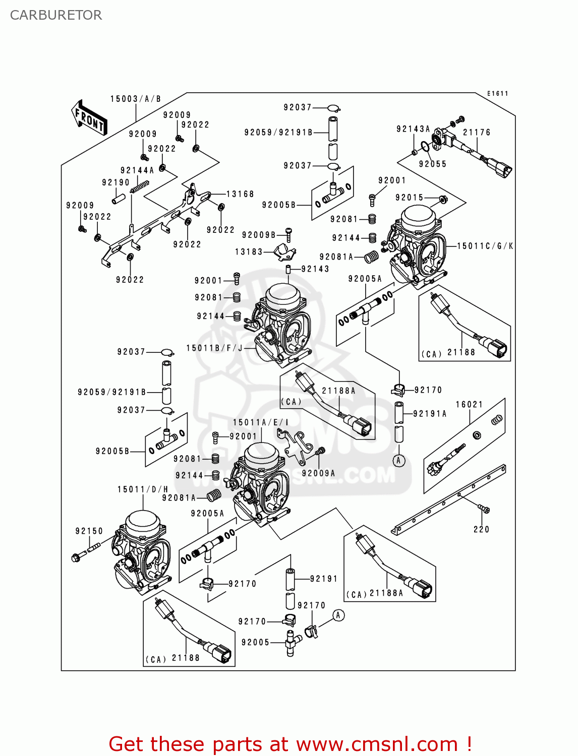 CARBURETOR ZX900C2 NINJA ZX9R 1999 USA CALIFORNIA CANADA