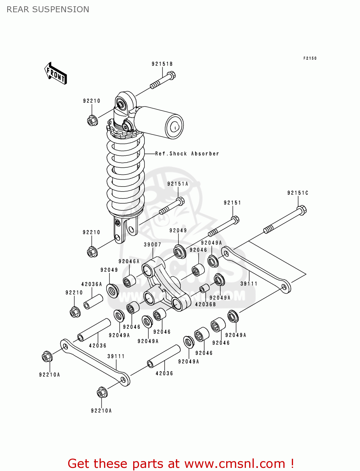 REAR SUSPENSION ZX900C2 NINJA ZX9R 1999 USA CALIFORNIA CANADA