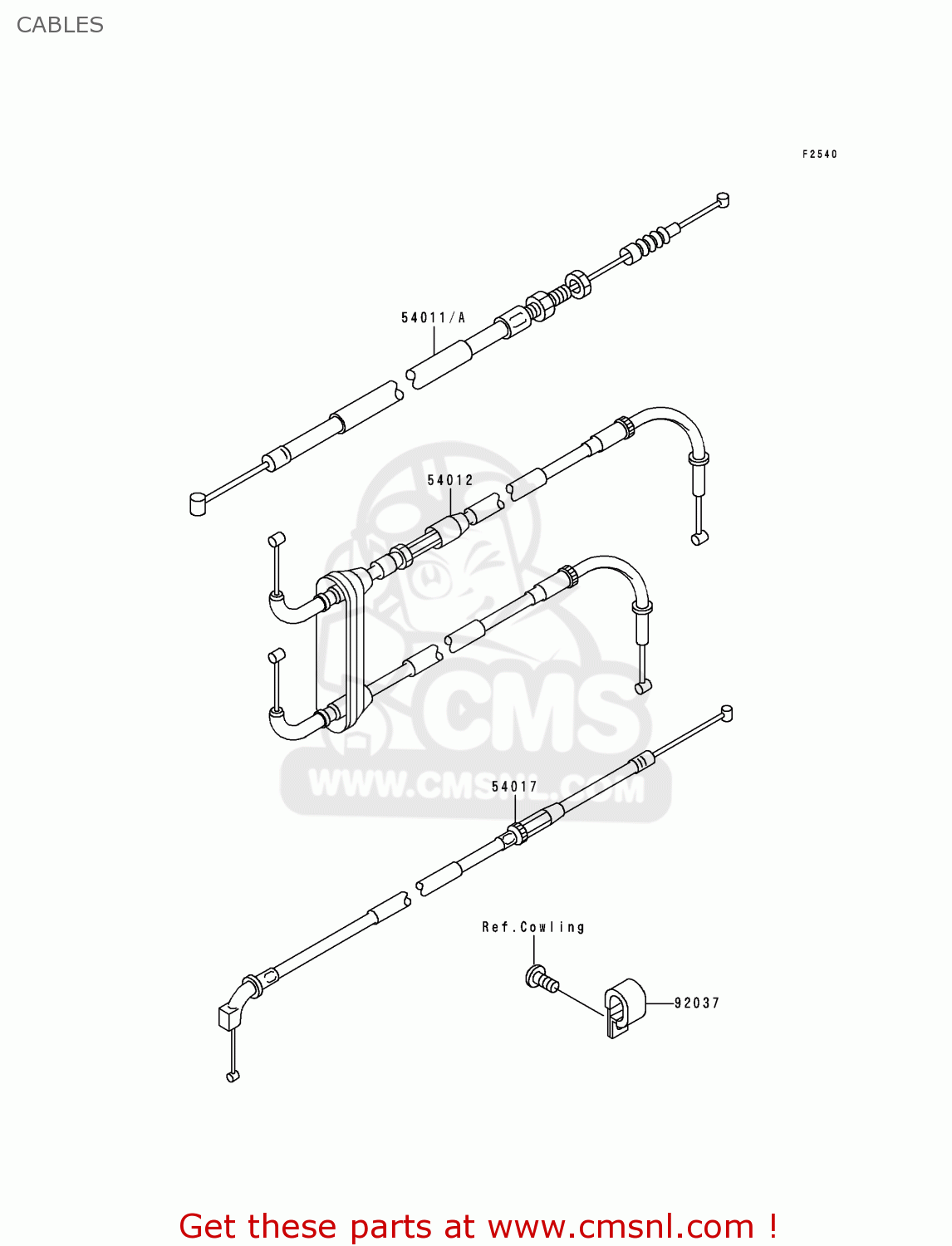 CABLES ZX900C2 NINJA ZX9R 1999 USA CALIFORNIA CANADA