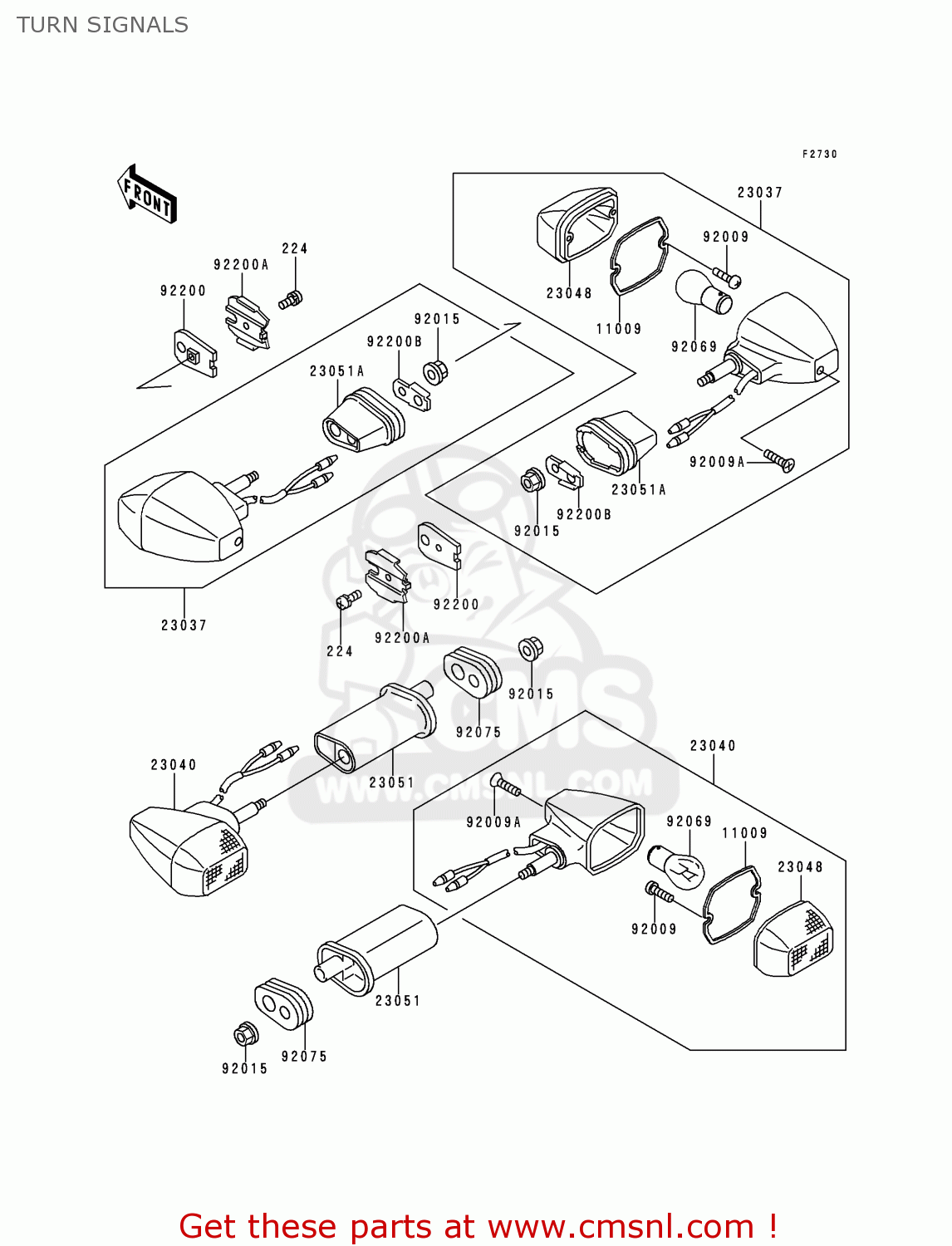 TURN SIGNALS ZX900C2 NINJA ZX9R 1999 USA CALIFORNIA CANADA