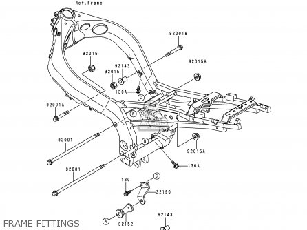 FRAME FITTINGS - ZX900C2 NINJA ZX9R 1999 USA CALIFORNIA CANADA