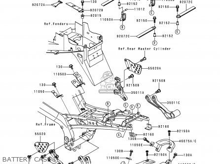 BATTERY CASE - ZX900C2 NINJA ZX9R 1999 USA CALIFORNIA CANADA