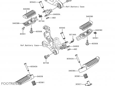 FOOTRESTS - ZX900C2 NINJA ZX9R 1999 USA CALIFORNIA CANADA