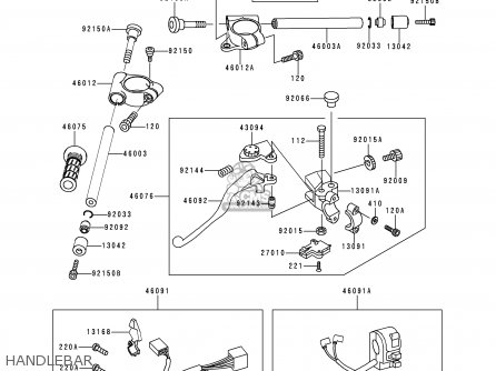 HANDLEBAR - ZX900C2 NINJA ZX9R 1999 USA CALIFORNIA CANADA