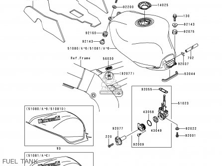 FUEL TANK - ZX900C2 NINJA ZX9R 1999 USA CALIFORNIA CANADA