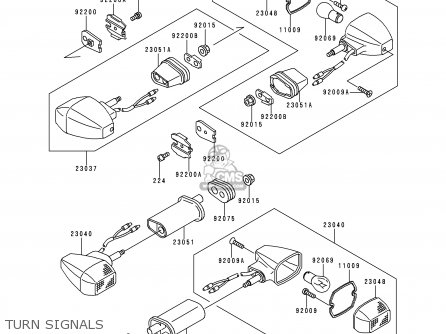 TURN SIGNALS - ZX900C2 NINJA ZX9R 1999 USA CALIFORNIA CANADA