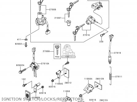 IGNITION SWITCH/LOCKS/REFLECTORS - ZX900C2 NINJA ZX9R 1999 USA CALIFORNIA CANADA