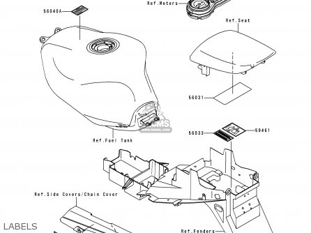 LABELS - ZX900C2 NINJA ZX9R 1999 USA CALIFORNIA CANADA