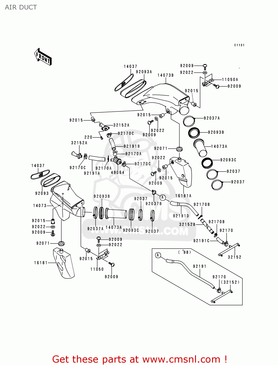 AIR DUCT ZX900D1 NINJA ZX9R 1998 FG ST