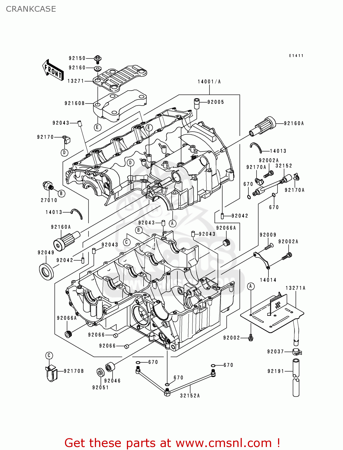 CRANKCASE ZX900D1 NINJA ZX9R 1998 FG ST