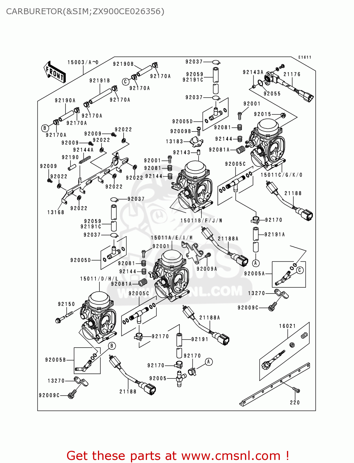 CARBURETOR(&SIM;ZX900CE026356) ZX900D1 NINJA ZX9R 1998 FG ST