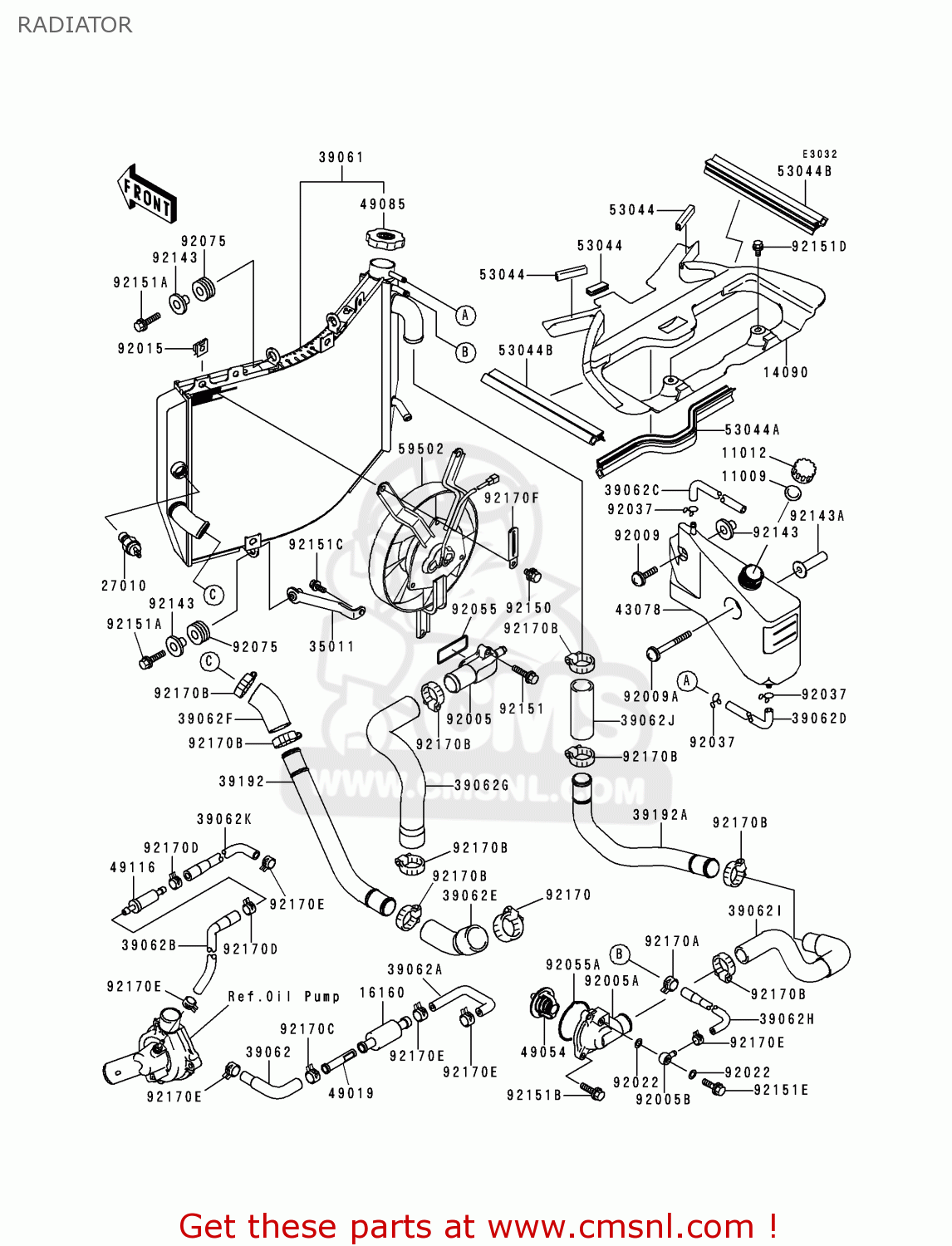 RADIATOR ZX900D1 NINJA ZX9R 1998 FG ST