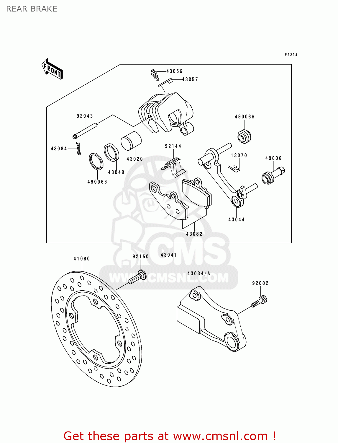 REAR BRAKE ZX900D1 NINJA ZX9R 1998 FG ST