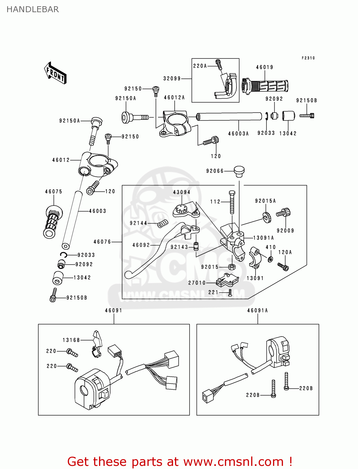 HANDLEBAR ZX900D1 NINJA ZX9R 1998 FG ST