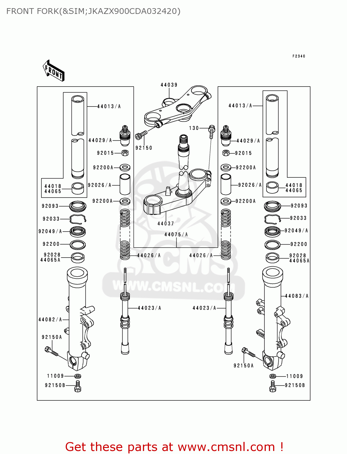 FRONT FORK(&SIM;JKAZX900CDA032420) ZX900D1 NINJA ZX9R 1998 FG ST