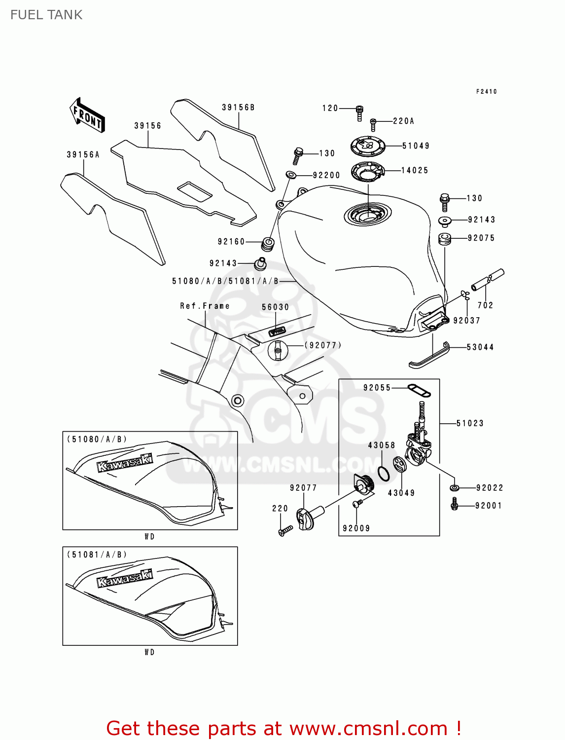 FUEL TANK ZX900D1 NINJA ZX9R 1998 FG ST