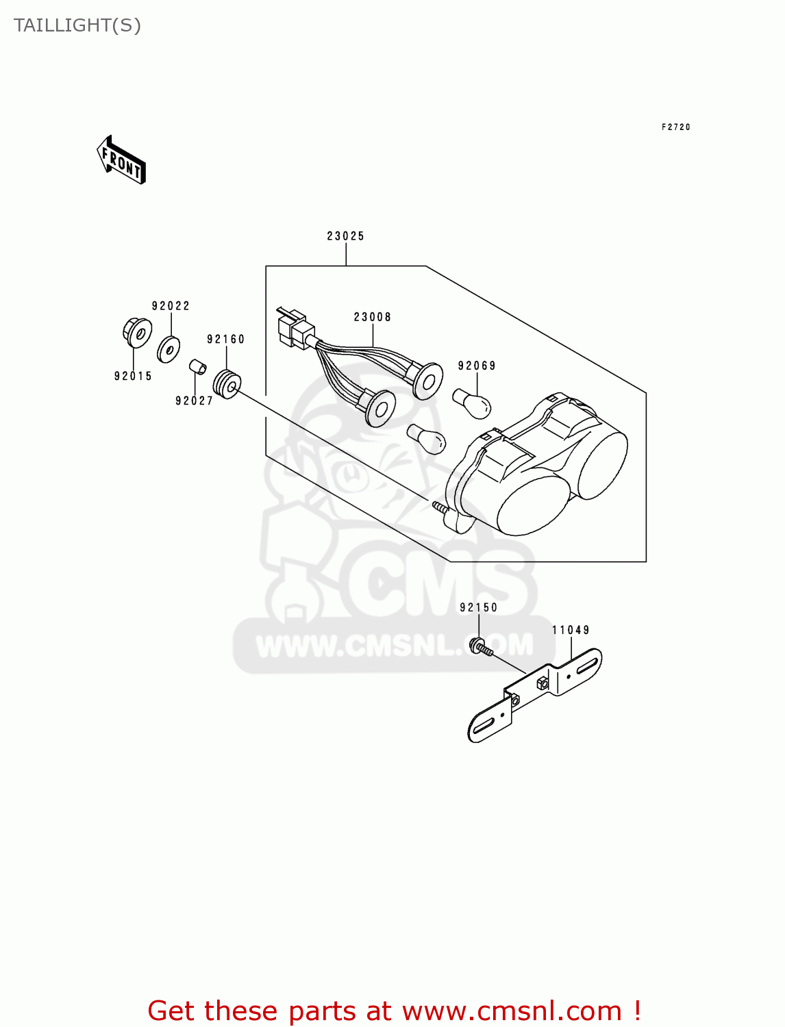 TAILLIGHT(S) ZX900D1 NINJA ZX9R 1998 FG ST