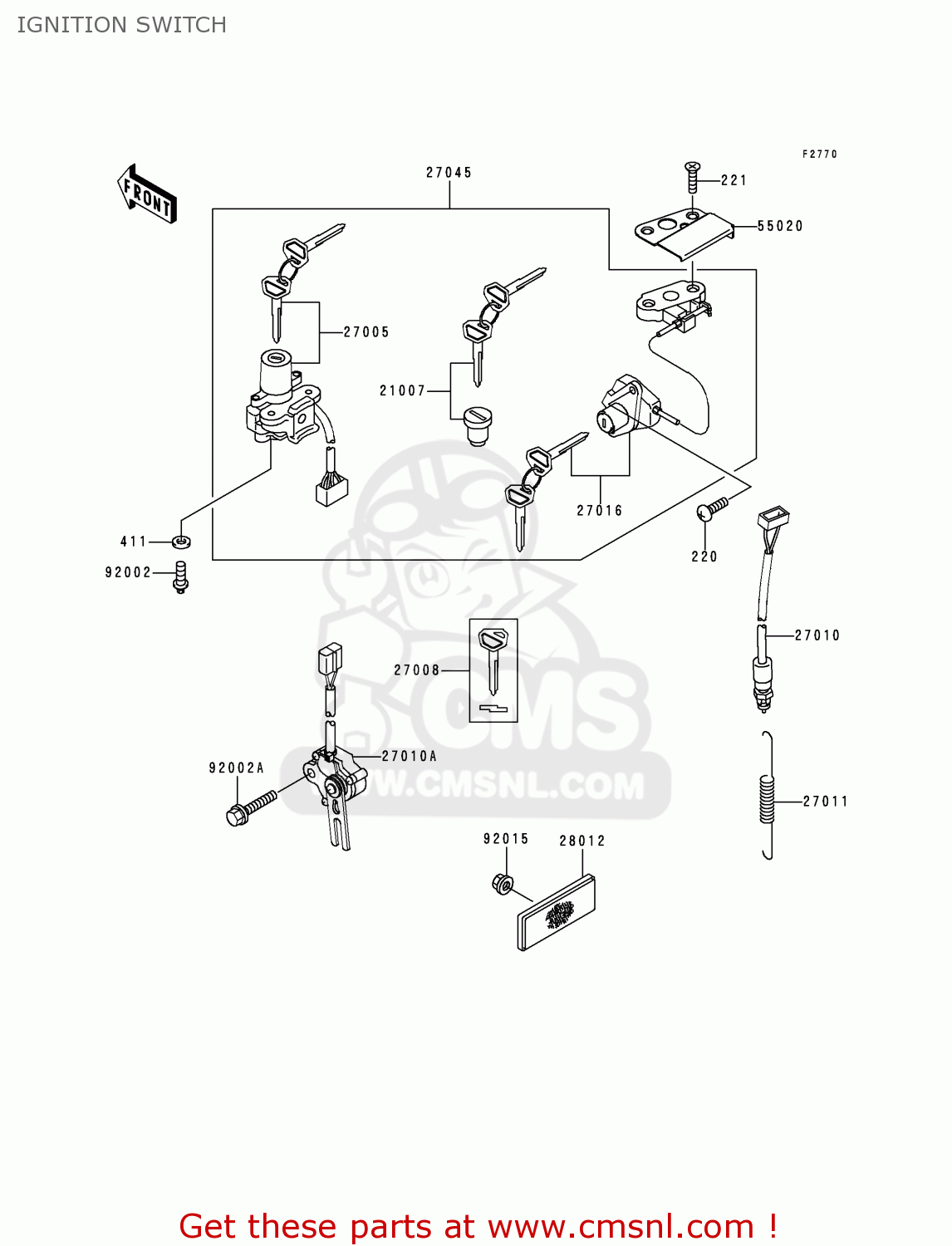 IGNITION SWITCH ZX900D1 NINJA ZX9R 1998 FG ST