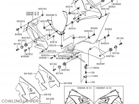 COWLING LOWERS - ZX900D1 NINJA ZX9R 1998 FG ST