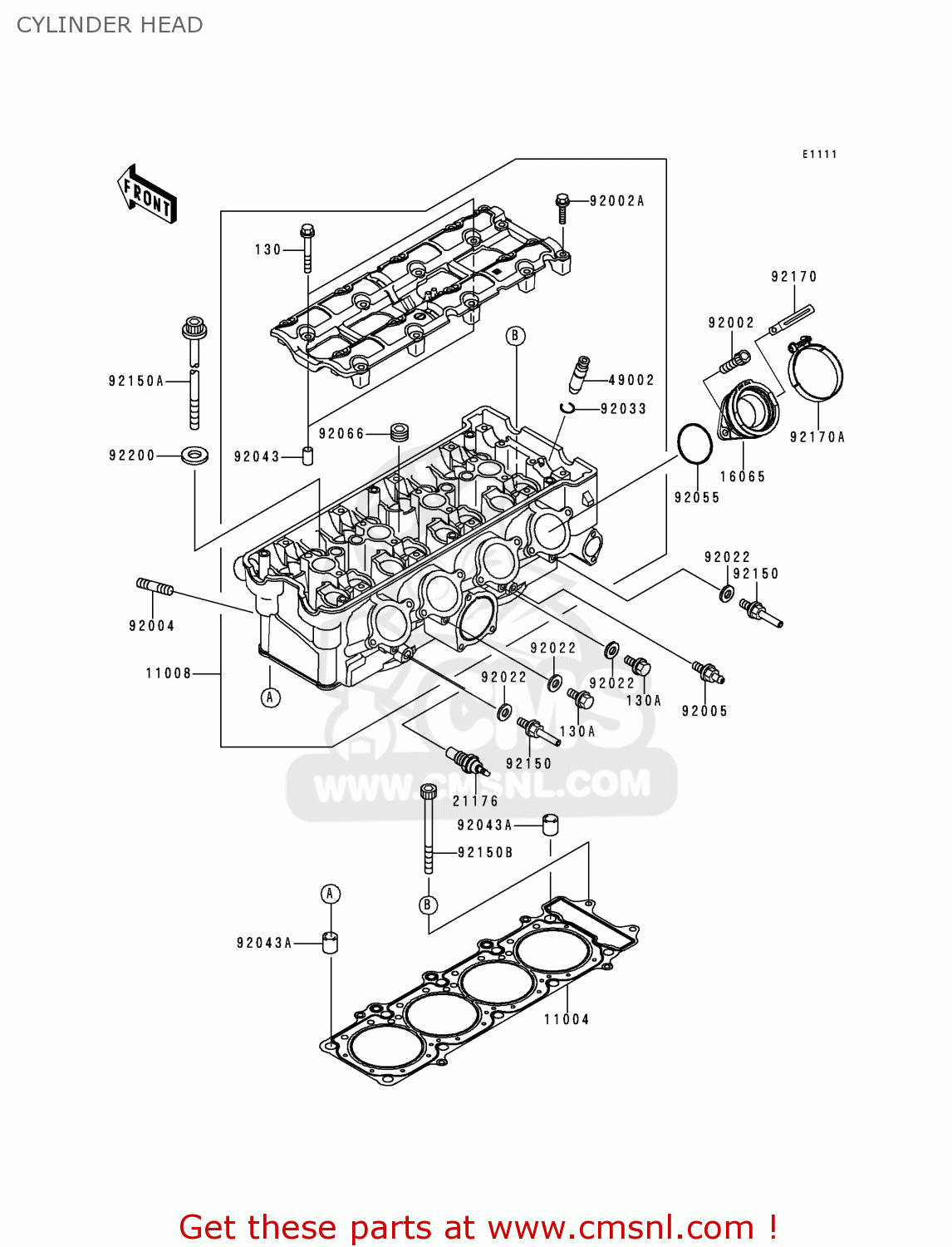 CYLINDER HEAD ZX900D2 NINJA ZX9R 1999 FG ST
