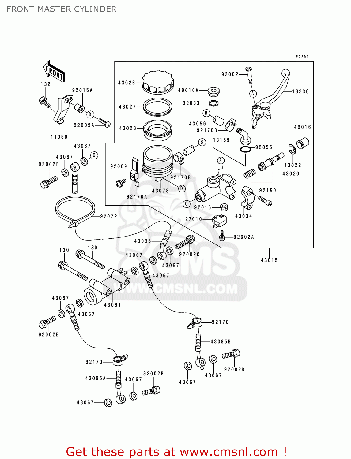 FRONT MASTER CYLINDER ZX900D2 NINJA ZX9R 1999 FG ST