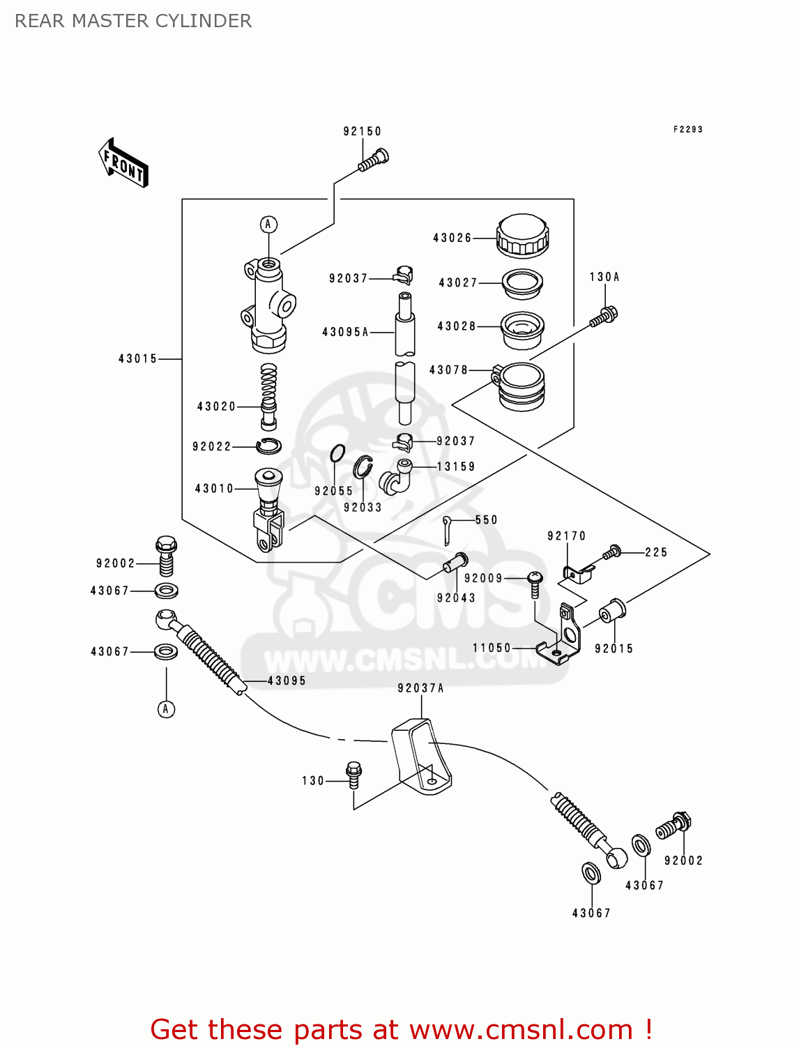 REAR MASTER CYLINDER ZX900D2 NINJA ZX9R 1999 FG ST