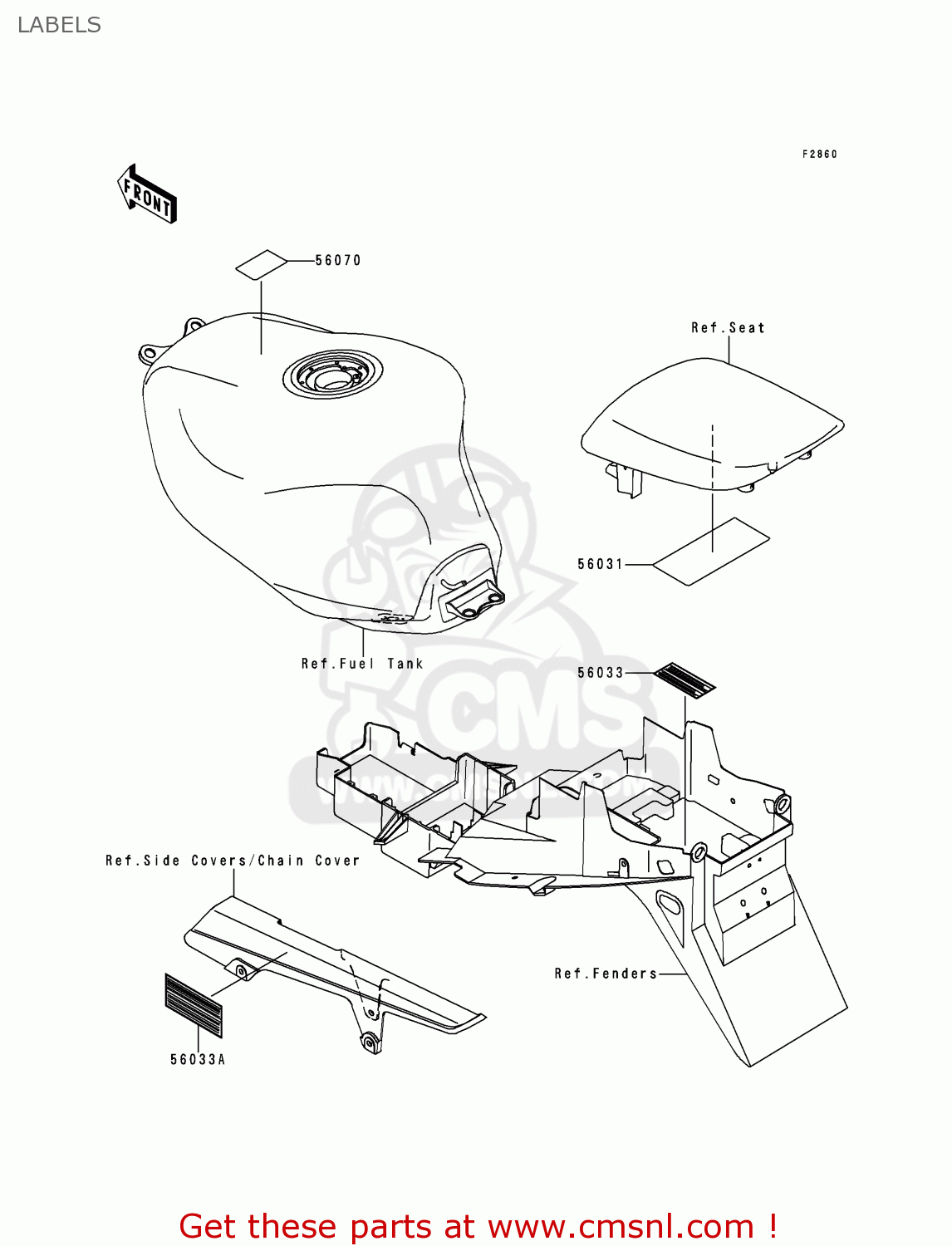 LABELS ZX900D2 NINJA ZX9R 1999 FG ST