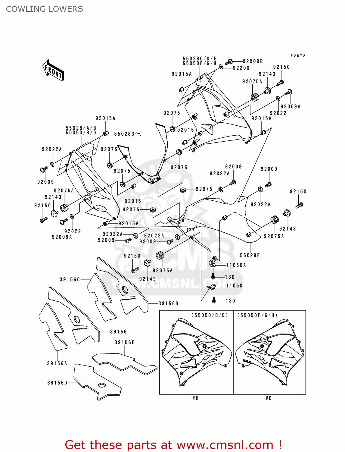 COWLING LOWERS ZX900D2 NINJA ZX9R 1999 FG ST