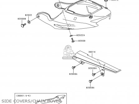 SIDE COVERS/CHAIN COVER - ZX900D2 NINJA ZX9R 1999 FG ST