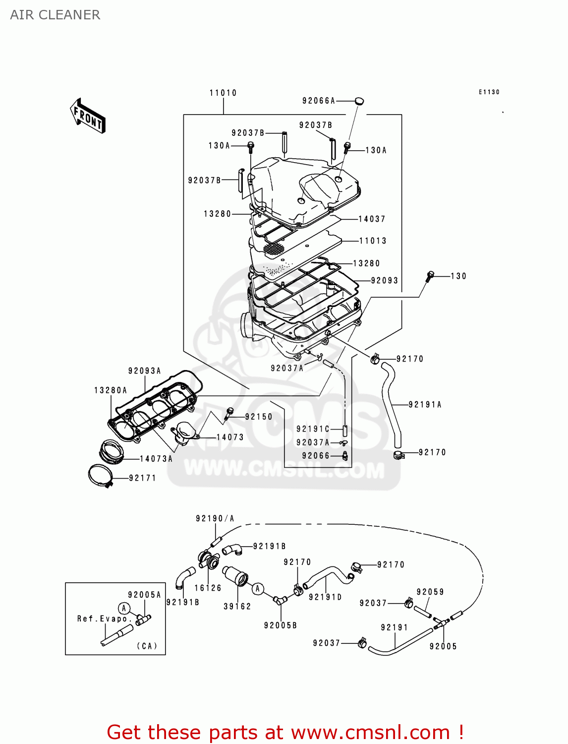 AIR CLEANER ZX900E1 NINJA ZX9R 2000 USA CALIFORNIA CANADA