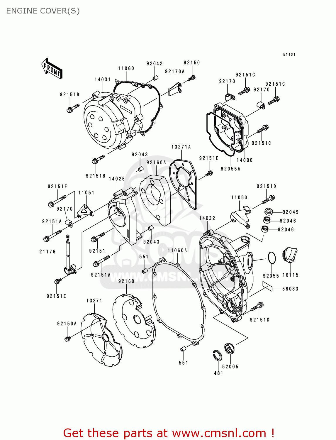 ENGINE COVER(S) ZX900E1 NINJA ZX9R 2000 USA CALIFORNIA CANADA