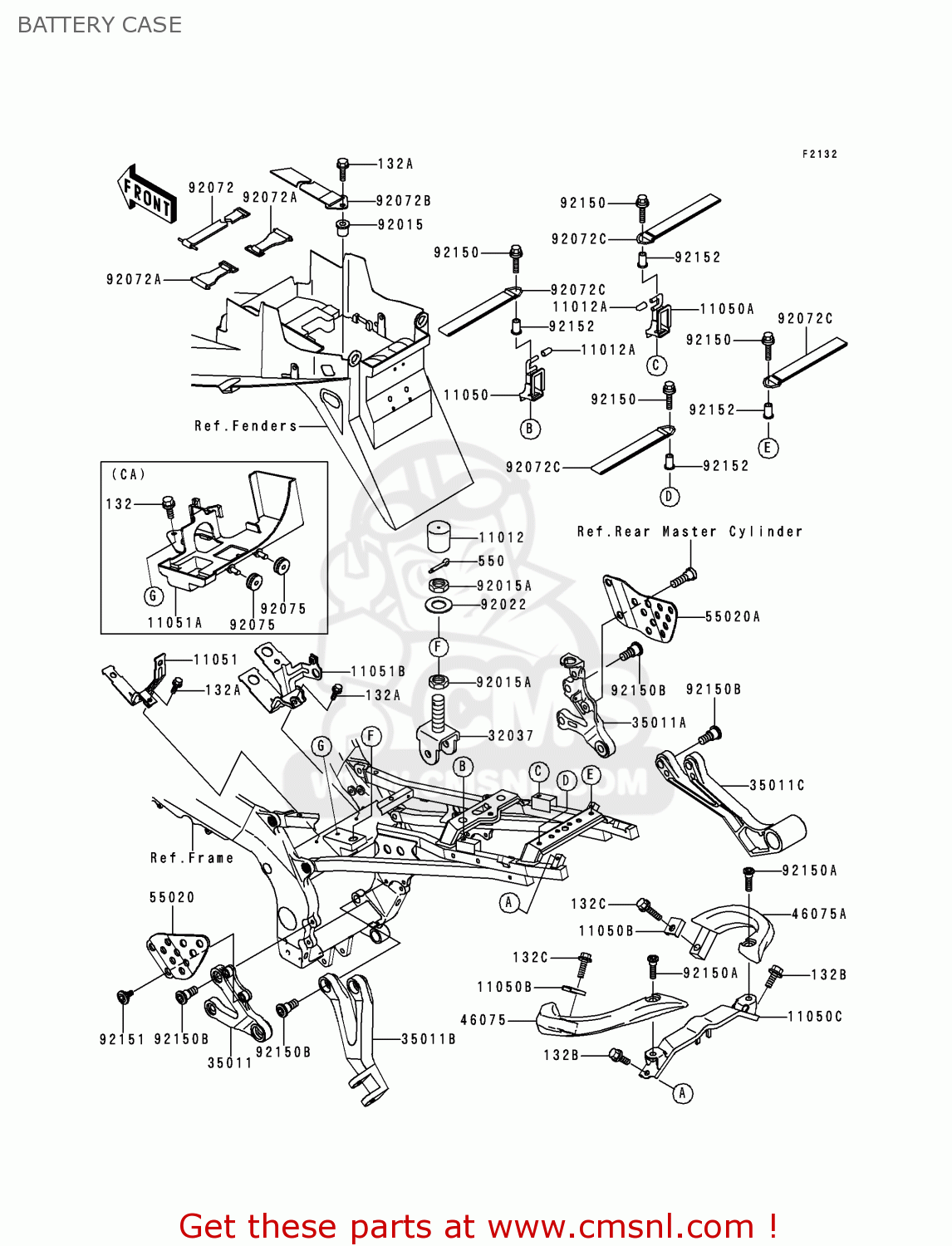 BATTERY CASE ZX900E1 NINJA ZX9R 2000 USA CALIFORNIA CANADA
