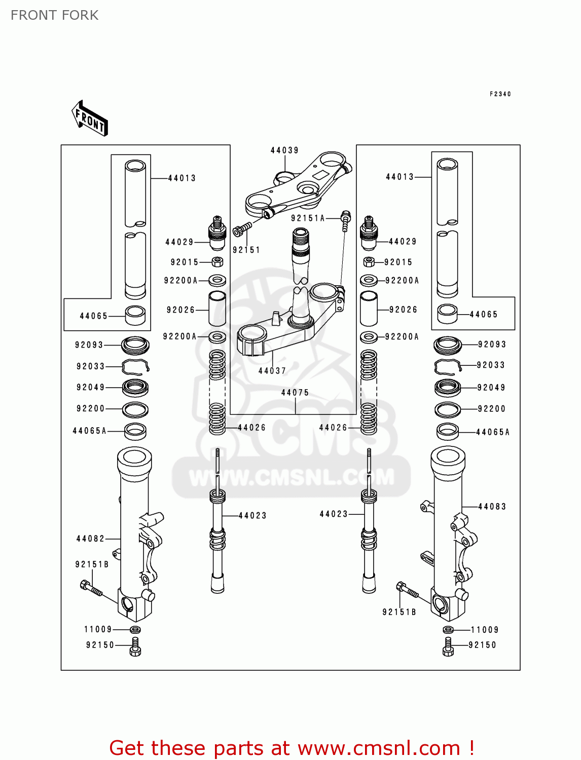 FRONT FORK ZX900E1 NINJA ZX9R 2000 USA CALIFORNIA CANADA