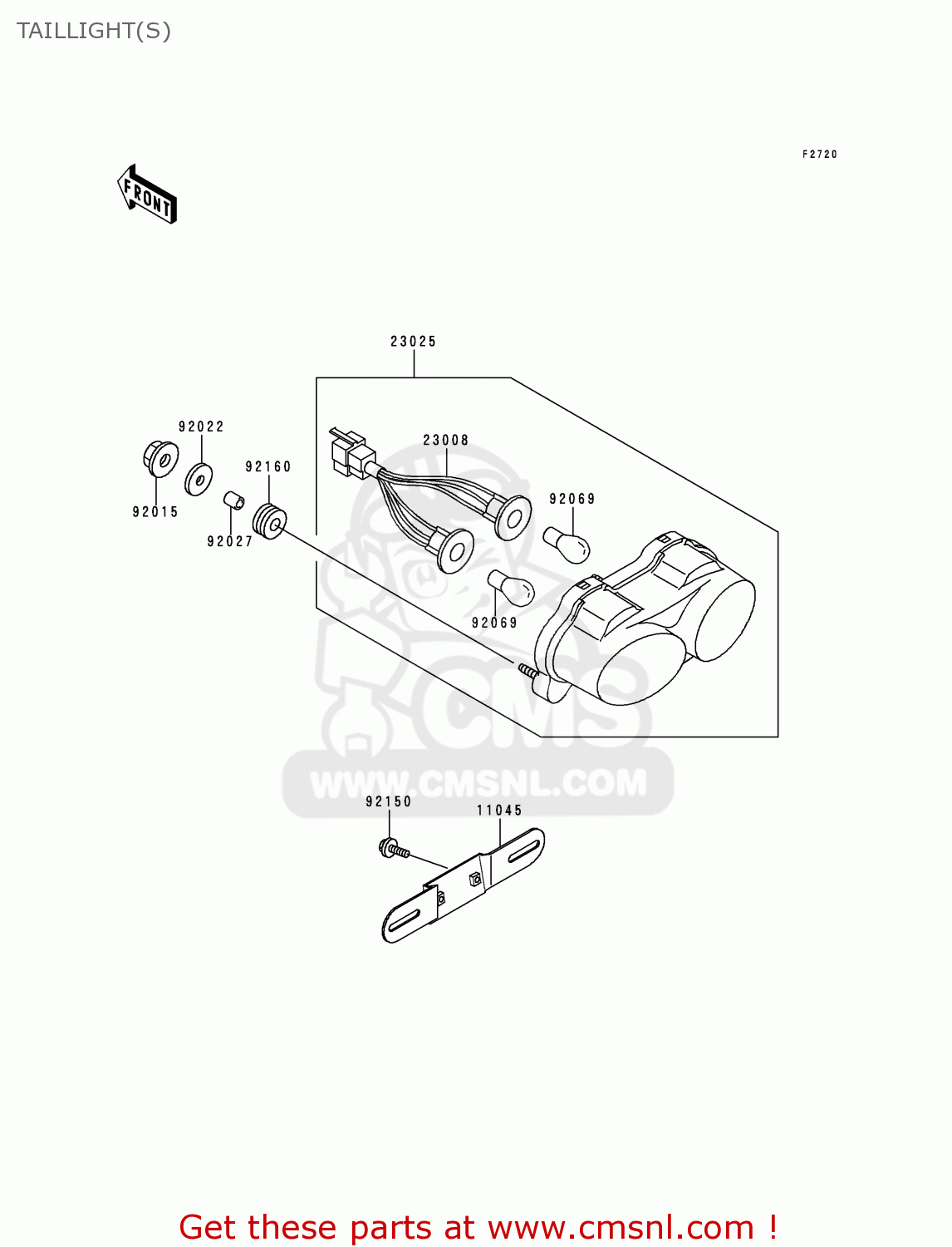 TAILLIGHT(S) ZX900E1 NINJA ZX9R 2000 USA CALIFORNIA CANADA