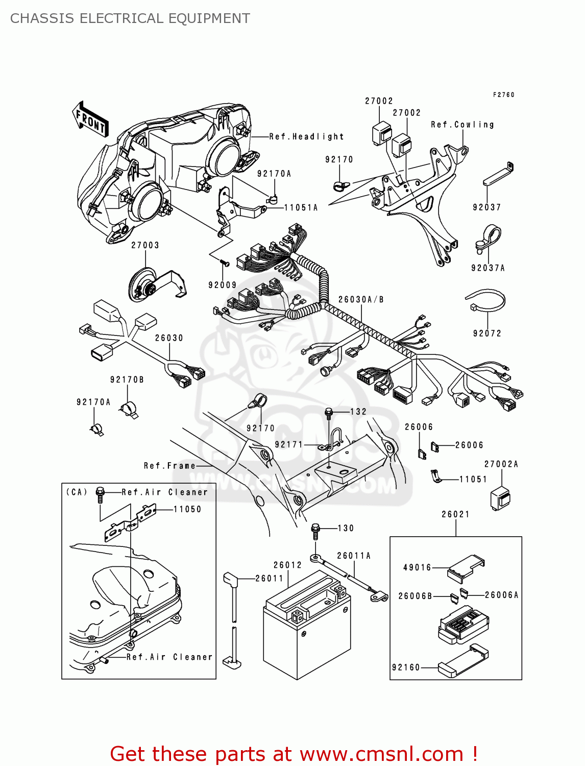 CHASSIS ELECTRICAL EQUIPMENT ZX900E1 NINJA ZX9R 2000 USA CALIFORNIA CANADA