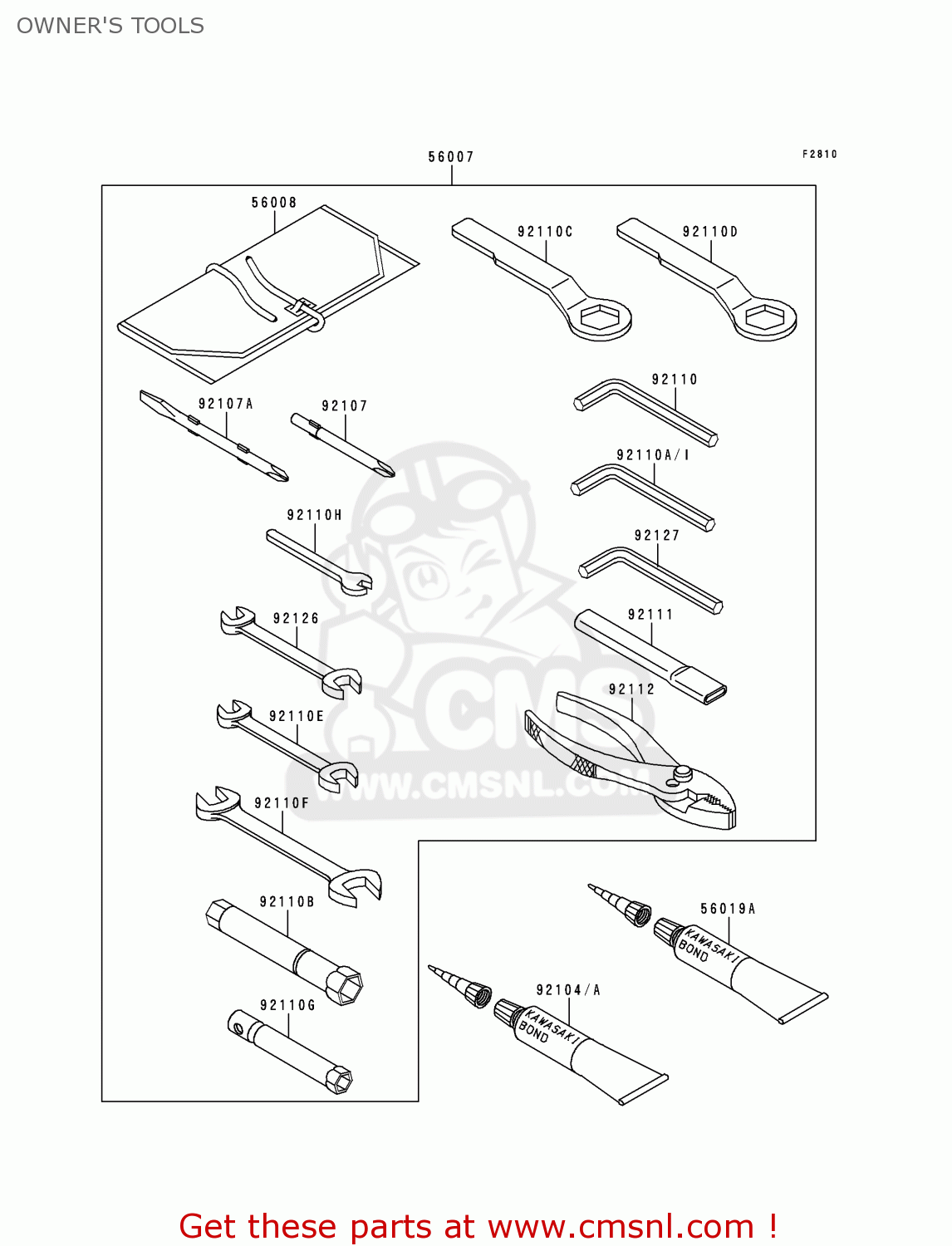 OWNER'S TOOLS ZX900E1 NINJA ZX9R 2000 USA CALIFORNIA CANADA