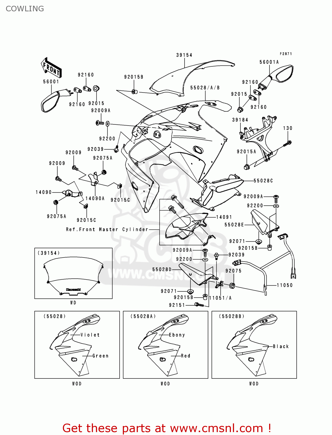 COWLING ZX900E1 NINJA ZX9R 2000 USA CALIFORNIA CANADA