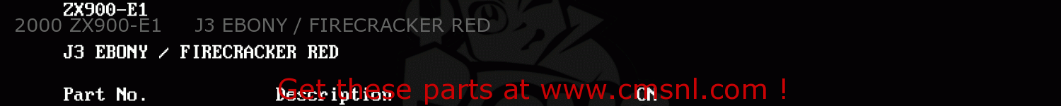 2000 ZX900-E1     J3 EBONY / FIRECRACKER RED ZX900E1 NINJA ZX9R 2000 USA CALIFORNIA CANADA