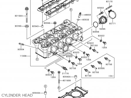 CYLINDER HEAD - ZX900E1 NINJA ZX9R 2000 USA CALIFORNIA CANADA
