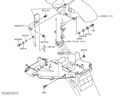 FENDERS - ZX900E1 NINJA ZX9R 2000 USA CALIFORNIA CANADA
