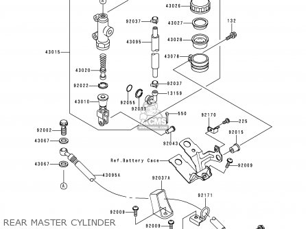 REAR MASTER CYLINDER - ZX900E1 NINJA ZX9R 2000 USA CALIFORNIA CANADA