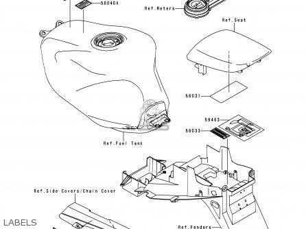 LABELS - ZX900E1 NINJA ZX9R 2000 USA CALIFORNIA CANADA