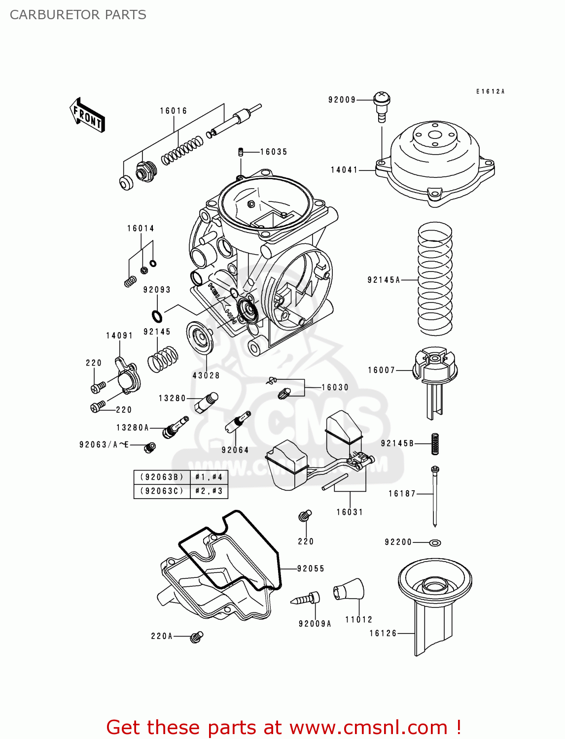 Kawasaki ZX900E1P NINJA ZX9R 2000 EUROPE UK FR IS NR CARBURETOR 